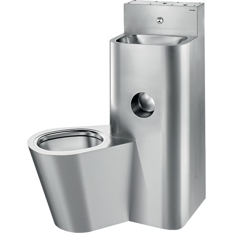 Delabie Kombi Compact avec chasse d'eau pour WC au sol gauche Edst. 1.4301 sat (1/2)