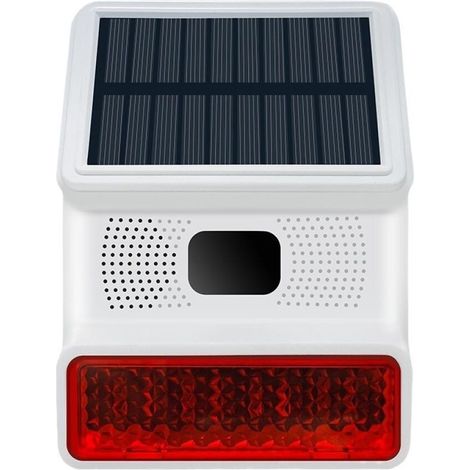 Sirène d'extérieur WiFi/PANNEAU SOLAIRE PIR DÉTECTEUR DE MOUVEMENT ALARME FORTE ET CLIGNOTANTE STROBO CONTRÔLE PAR APPLICATION FACILE À INSTALLER SIRÈNE SANS FIL