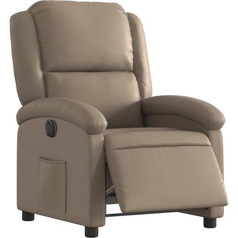 vidaXL Poltrona Reclinabile Elettrica Cappuccino in Similpelle (1/5)