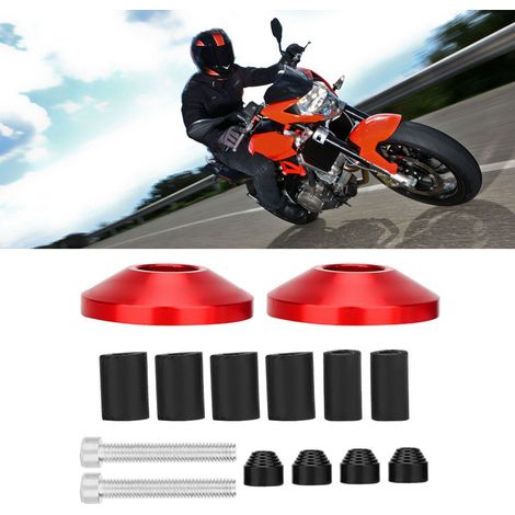 1 paire d'embouts de guidon universels en alliage d'aluminium CNC pour moto (rouge) (1/5)