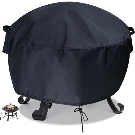 Housse de protection pour brasero de jardin, terrasse ou foyer extérieur, en tissu Oxford 210D, imperméable et indéchirable. (1/4)