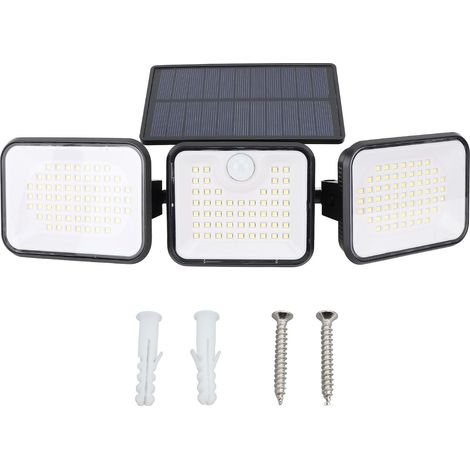 Ortviai Applique Murale Solaire à Détection de Mouvement 3 Têtes, IP65, pour Jardin et Extérieur (1/5)