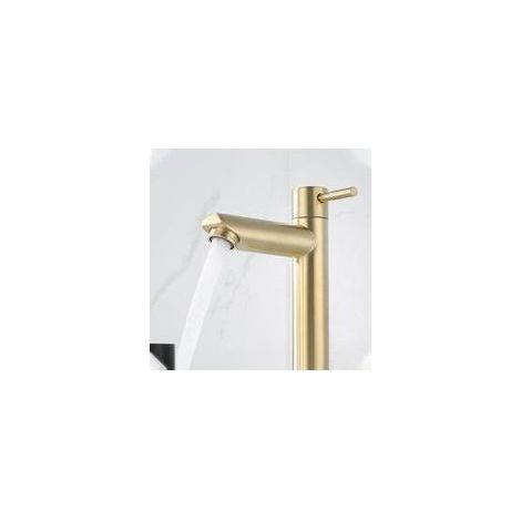 Robinet de salle de bain rétro G1/2(S), mitigeur de lavabo en or brossé, robinet d'eau froide de vestiaire rétro (1/5)