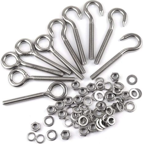 Crochet à œillet inox argenté pour arrimage et suspension (1/5)