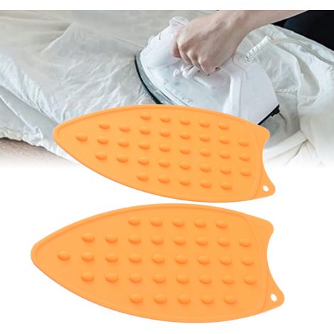 Protège-fer Silicone Thermoresistant 2 Pièces Orange pour Planche à Repasser et Fers à Repasser (1/5)