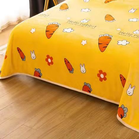 Kuscheldecke mit Cartoon-Muster, dick, klimatisiert, für Zuhause, Schlafzimmer, Büro und Reisen, Happy Radish, 180 x 200 cm / 70,9 x 78,7 Zoll (1/5)
