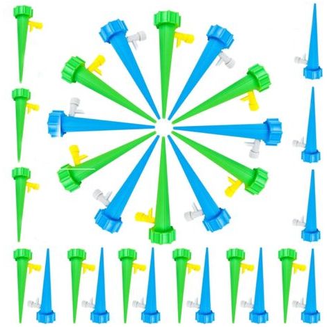 30 pièces bouteilles goutte à goutte, cônes d'arrosage goutte à goutte avec vanne réglable, système d'irrigation automatique des plantes, arrosage automatique des vacances (1/5)