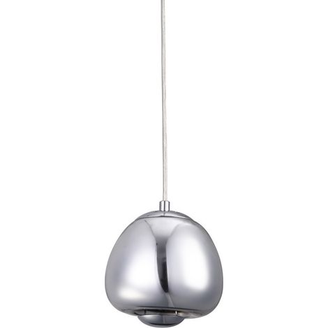 Plafonnier design sphère chromée G9 Ø15 cm