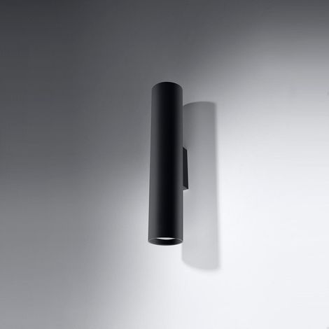 Wandlampen Lagos Schwarz 2xGU10 6cm Stahl Sollux (1/5)