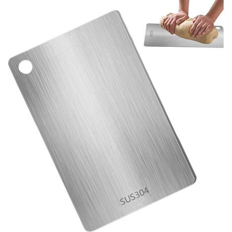 Tagliere in acciaio inox - 100% acciaio inox - Doppia faccia - Acciaio inox per uso alimentare - Igienico, antibatterico di alta qualità, antigraffio, facile da pulire - 2029 cm