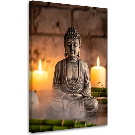 Tableaux, Bouddha en méditation pierres zen spa,20x30 (1/4)