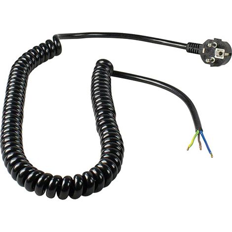 Cable de conexión en espiral 2/4M negro - SCHWABE - 70428
