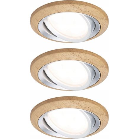 Paulmann Ensemble moderne de 3 downlights blanc chaud