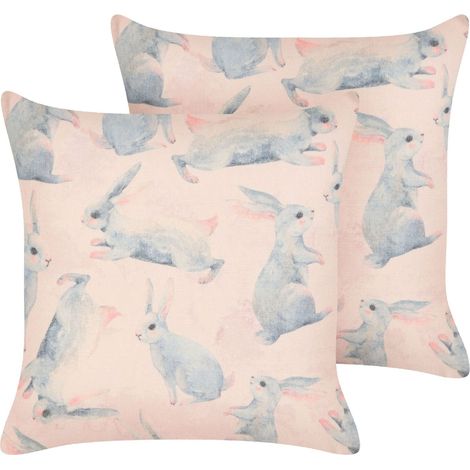 Dekokissen 2er Set RATIBIDA Baumwolle 45 x 45 cm Rosa