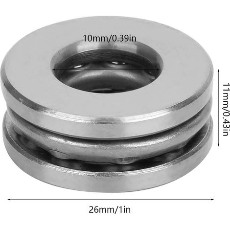 Ensemble de 5 roulements à billes axiaux plats 51200, accessoire de quincaillerie industrielle précis et pratique