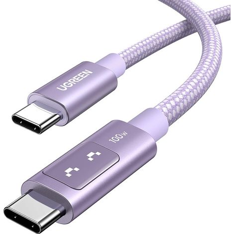 Cavo USB-C - USB-C UGREEN Uno L509 100W 2 m Viola 1 pz. (1/3)
