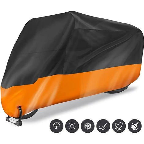 Funda impermeable y resistente al frío de tela Oxford 210D para interiores, garaje, motocicleta y scooter, talla 3XL - 265 x 105 x 125 cm (1/5)