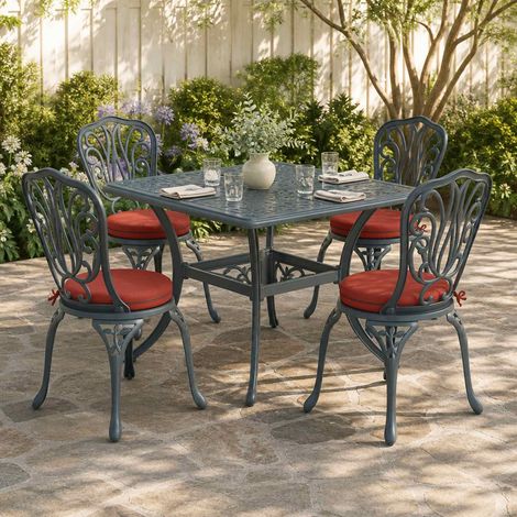 vidaXL Seat Cushions SOEST 4 pcs 100% Polyester Red 脴 40 x 7 cm (1/5)
