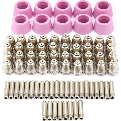 80pc/set AG60 SG55 Plasma Cutter Cutting Torch Consumables Electrode Nozzles Cups Kit