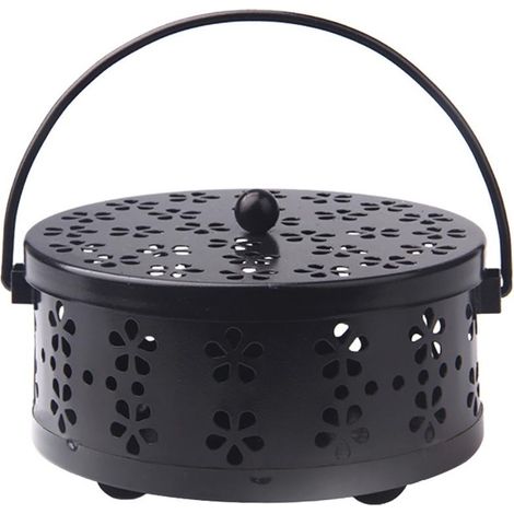 Porte Moustique En Fer Avec Couvercle - Support Incense Métallique Robuste - Pour Maison Et Camping - 1 Pièce (1/5)