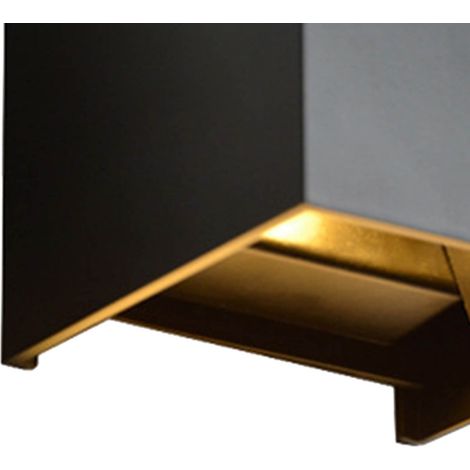 6W LED Square Up et Down Lumière Modern Living Room Bedroom Wall Lumière Réglable Luminous Angle Étanche LED Cube Wall Lamp Black