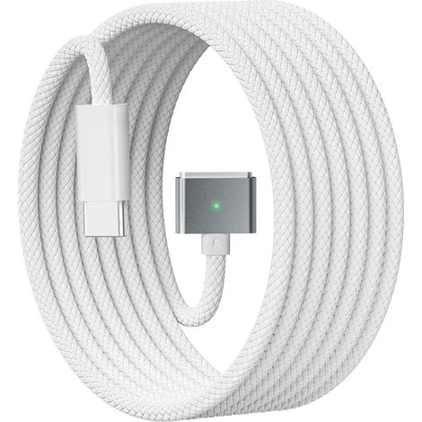 Jeffergarden Cable de carga tipo C a Magsafe 3 de 140 W PD de carga rápida compatible con MacBook de 2 m