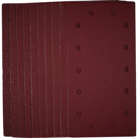1/2 Sanding Sheets with Hook and Loop, 115 x 230mm, Assorted Grit (Pack of 10) (55866) (1/5)