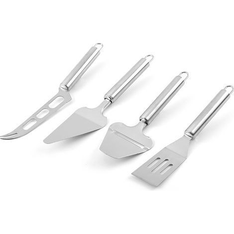 Ensemble de 4 pièces en acier inoxydable pelle à pizza pelle à gâteau pelle triangulaire pelle à fromage outils de cuisson (1/4)