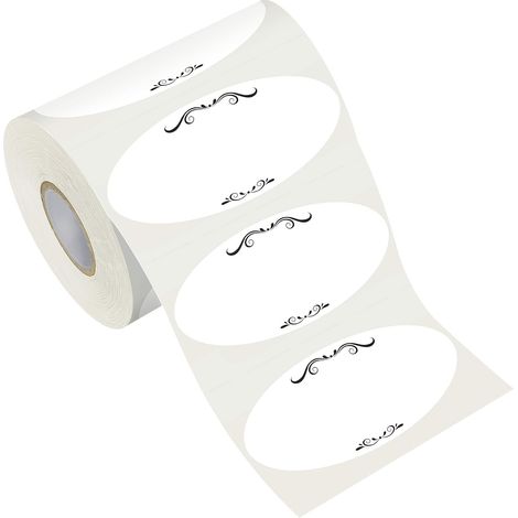 Paquete de 300 etiquetas ovaladas, resistentes al agua y al aceite, para congelador y despensa. (1/5)