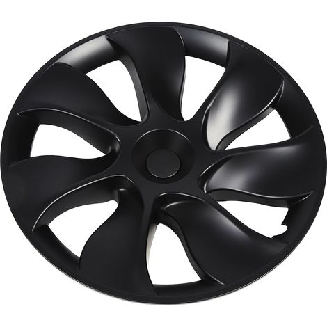 4 enjoliveurs 19 pouces style tourbillon sportif jantes noires brillantes pour Tesla Model Y 2020-2023 (1/5)