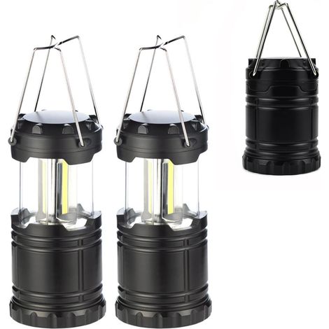 Lot De 2 Lanternes De Camping à Led Fonctionnant à Piles, Lanternes LED Lumineuses Et Pliables Portables, Lampe De Camping Portable Avec Crochet Pliable