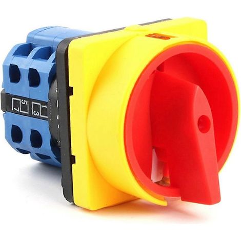 Interrupteur sectionneur 4 pôles 20 A OFF-ON LW26GS CA10 48 x 48 mm à came rotative avec cadenas (1/2)