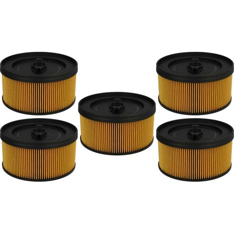 vhbw set da 5x filtro a pieghe piatte compatibile con Kärcher WD 5.200 MP, WD 5.220 MP, WD 5.260, WD 5.270 aspiratore umido/secco - Cartuccia filtrante
