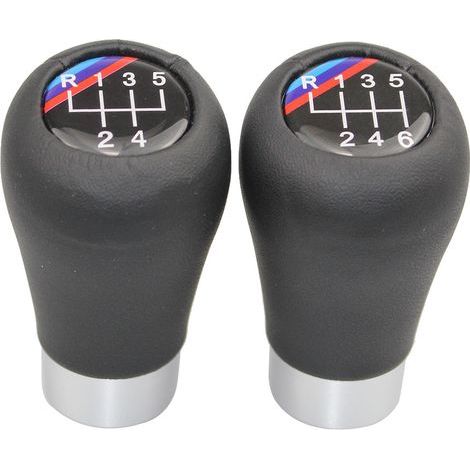 Passend für BMW Fahrzeuge, runder Schaltknauf für Schaltgetriebe, Schalthebel, 3D M Logo, 5 Gänge, ein Set. (1/4)