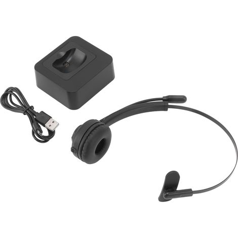 Casque Bluetooth, réduction de bruit CVC6.0, casque sans fil avec microphone, écouteurs sans fil avec réduction de bruit, station de charge, fonction silencieuse pour le bureau à domicile, centre d'ap (1/5)