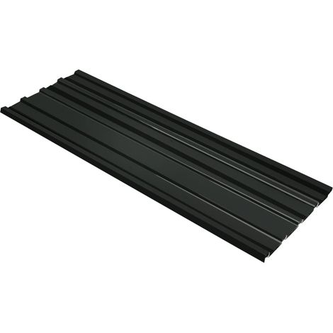 Vidaxl – Panneau de toiture 12 pcs en acier galvanisé anthracite 129 x 45 cm – Installation simple pour abris temporaires (1/5)