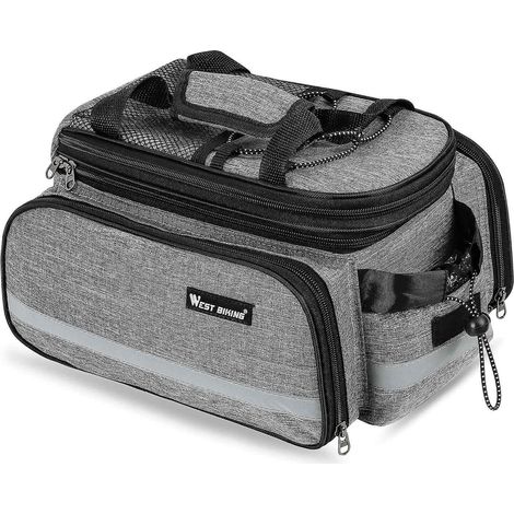 WEST BIKING Grand Sac de Vélo Imperméable Porte-Bagages de Selle VTT Sacoche Arrière de Transport - Gris