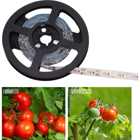 Bande LED horticole avec alimentation USB, spectre complet, étanche, intensité réglable par simple pression, idéale pour la culture de semis et la plantation, 5 V, 3 m (non étanche). (1/5)