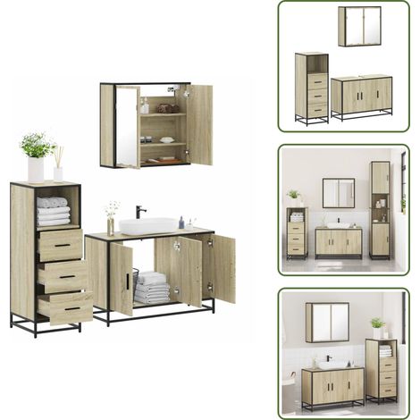vidaXL Ensemble de meubles de salle de bain 3 pcs chêne sonoma