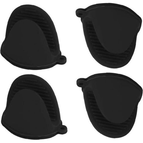 Mini-Ofenhandschuhe aus Silikon, kleine Gummihandschuhe, Küchenhandschuhe, Topflappen, niedliche schwarze (1/4)