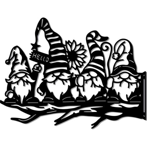 1 Piquet de jardin Gnome, Silhouette en fer, Décoration extérieure, Panneau artistique pour pelouse, Allée, Patio