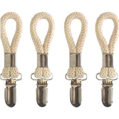 Pince à serviette, lot de 5 porte-serviettes, crochet à serviette en métal, pinces à torchons multifonctions pour cuisine, salle de bain, pince en coton tressé avec pince en métal (1/4)