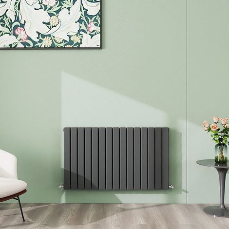 AICA 600x1020mm Anthracite Horizontal Designer Radiator Double Flat Panel Heating UK