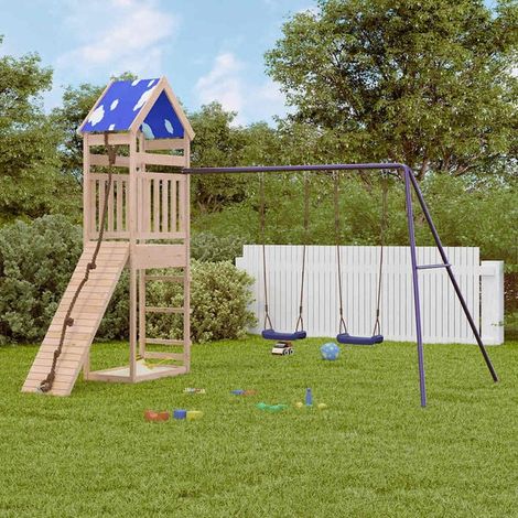 Aire de jeux extérieure : Aire de jeux d'extérieur bois massif de douglas jeu extérieur enfant, aire de jeu jardin, balançoire enfant , pour jardin, usage domestique , enfant 3-8 ans (1/5)
