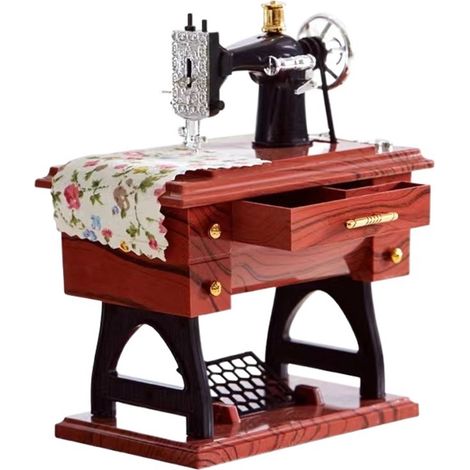 Boîte à Musique - Machine à Coudre Rétro - Modèle de Décoration - Ornement Créatif - 1 Pièce (1/5)