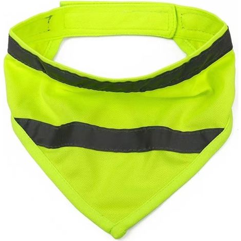 Bandana Chien Réfléchissant - Bandana Triangulaire Pour Chiens - Visibilité Nuit - Couleur Fluorescente Verte - Taille Réglable - 1 Pièce (1/5)