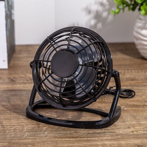 Mini ventilatore USB da 4 pollici, silenzioso e portatile con rotazione a 360°, ideale per scrivania, tavolo, passeggino per bambini, casa, campeggio e viaggio – Nero (1/4)