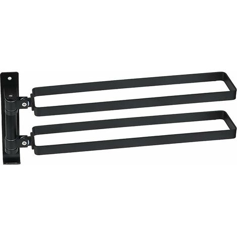 Green Mobility-PorteServiettes Salle de Bain 2 Barres 180°Rotatives SècheServiettes en Acier Inoxydable Porte Serviette Murale SècheServiettes pour Salle de Bain Cuisine MSBD (1/4)