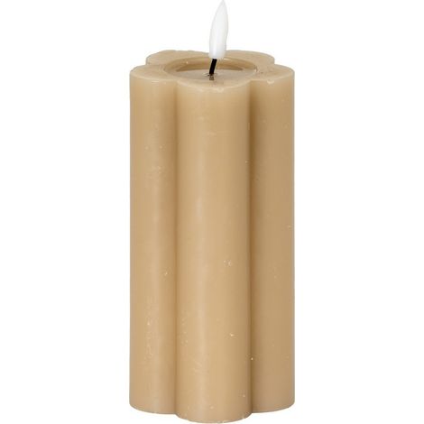 Luxe Collection Natural Glow 2.75x6 LED Candle - Plastic - L7 x W7 x H15 cm - Stone