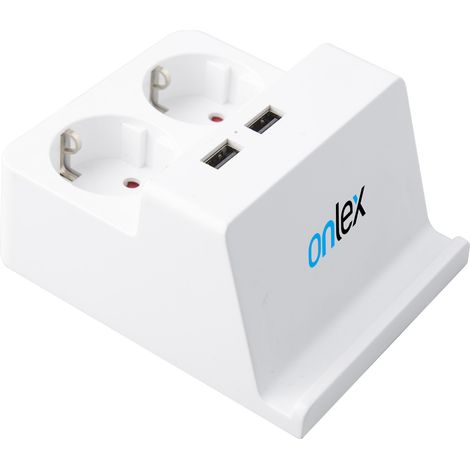 Basis 2 Steckdosen + 2USB-Kabel 1,5m onlex (1/2)